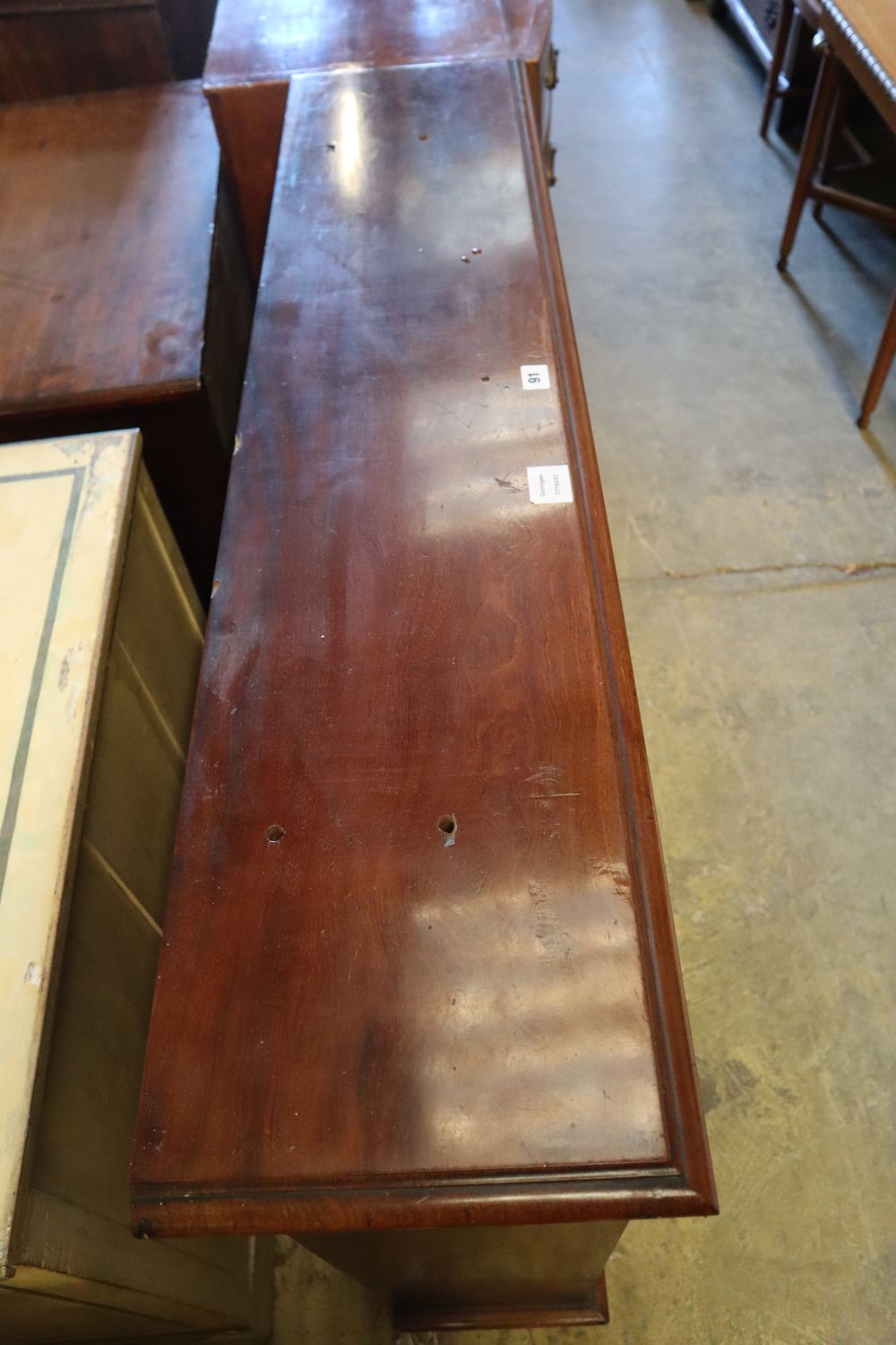 A Victorian mahogany three shelf open bookcase, width 128cm